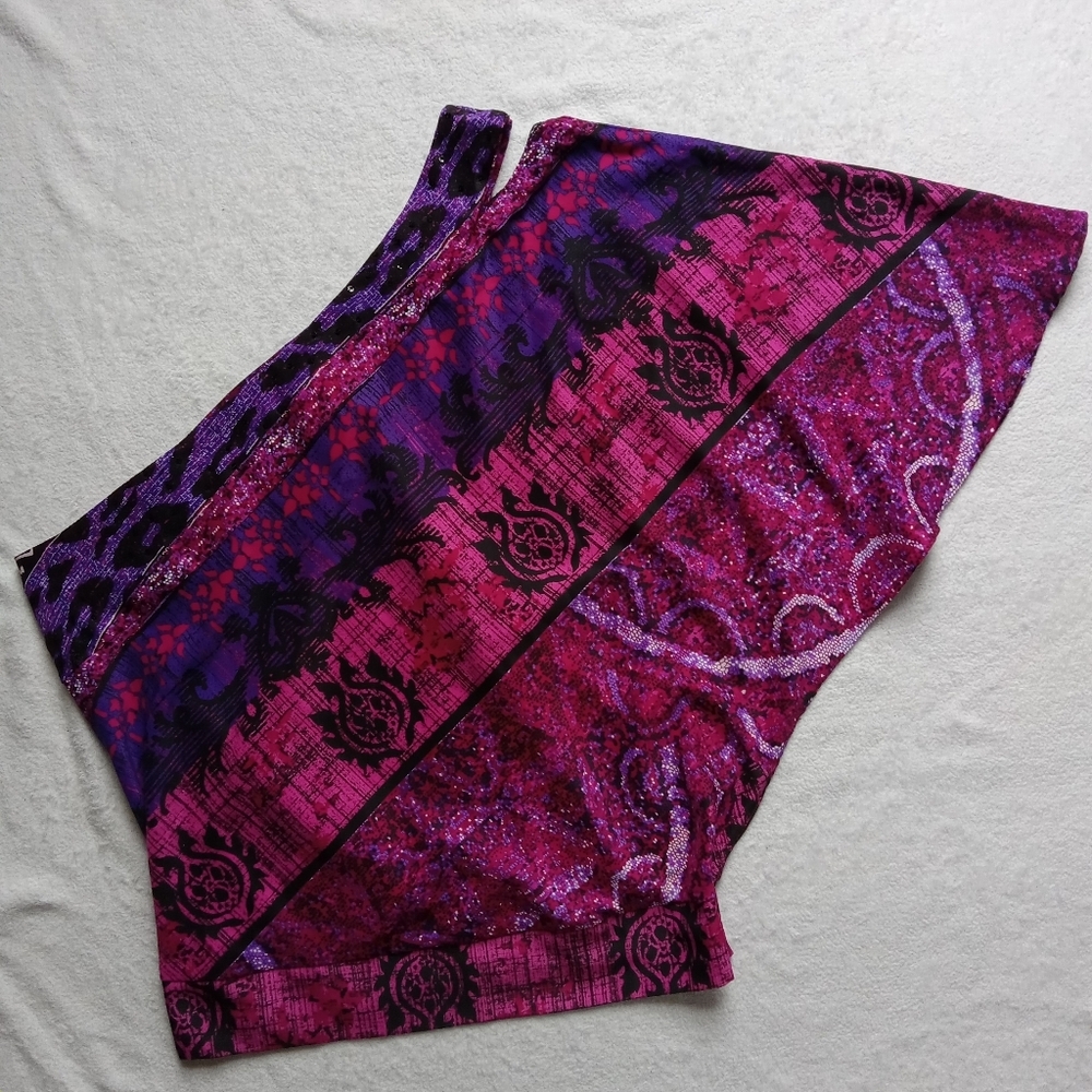 Rampage Purple & Pink One Shoulder Batwing Sleeve Top size XL